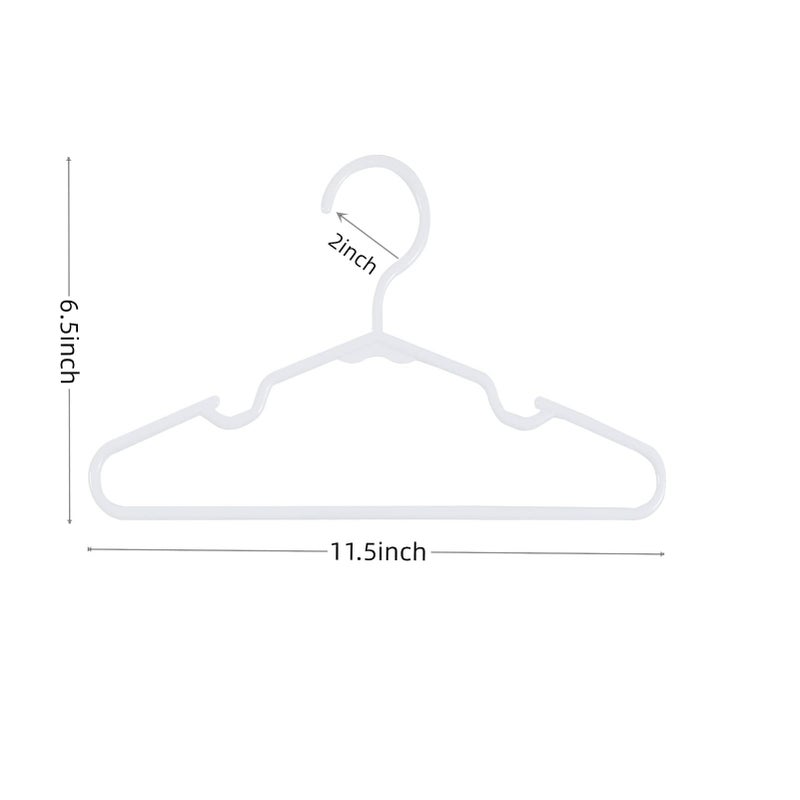 VIIBASE 20-Piece White Baby Nursery Closet Hangers  Non-Slip Laundry Infant Pant Hanger for Newborn Clothes Gift  Ultra-Thin Plastic Hanger for Girl Boy Toddler - Image 2